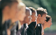 Businessmen runners