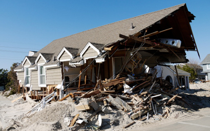 Damaged house