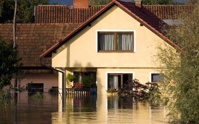 Flooded house