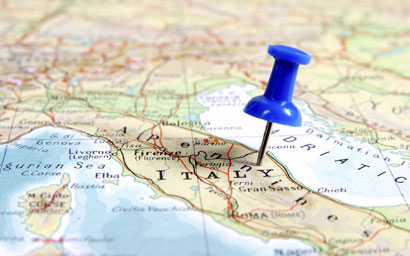 Italy on the map