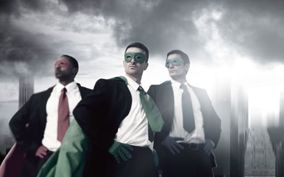 Superhero businessmen