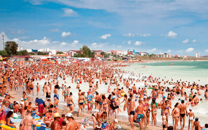 Crowded beach