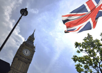 Big Ben british flag