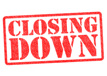 Closing down sign