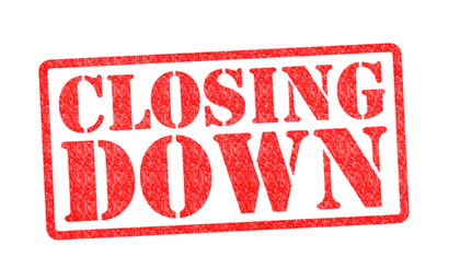 Closing down sign