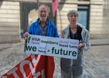 Extinction Rebellion protests fossil fuels at Irish Funds conference